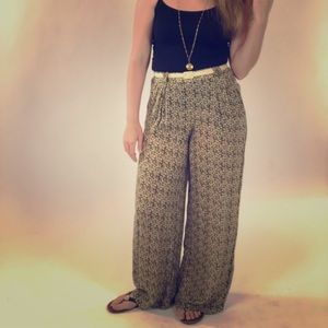 Zara palazzo pants w pockets & Vtg daisies SOLD